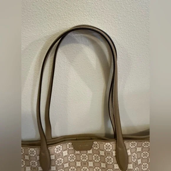 Kate Spade New York Jacquard Flower Tote Bag Beige Tan NWOT - Picture 6 of 9